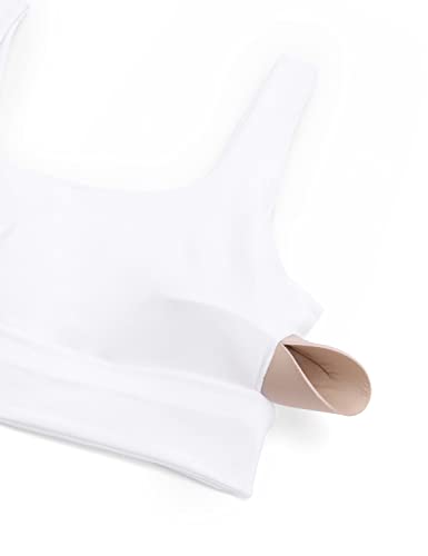 CRZ YOGA Butterluxe U Back Sports Bras - color: White, size: Medium