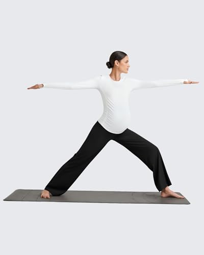 G4Free BareFeel Maternity Yoga Pants Pregnancy Slacks Over the Belly - color: Black, size: Medium