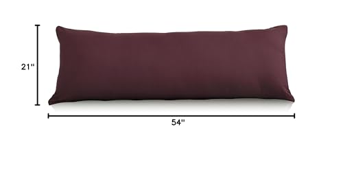 EVOLIVE Body Pillow Cover 21"x54", Microfiber, Hidden Zipper (Wine) - color: Wine