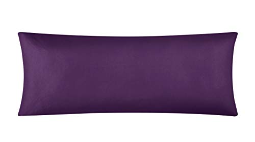 EVOLIVE Body Pillow Cover 21"x54", Microfiber, Hidden Zipper (Purple) - color: Purple