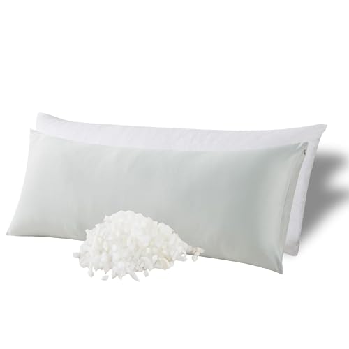 WhatsBedding Memory Foam Body Pillow with Cover, Long Bed Pillow for Adults - color: Cooling Grey