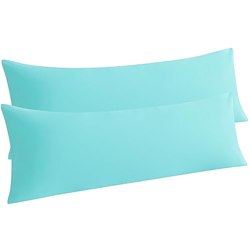 NTBAY Body Microfiber Pillowcases, Set of 2, Aqua - color: Aqua, size: Body (20"x54")