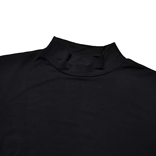 Bhome Maternity Shirt Mock Neck Long Sleeve Bodysuit for Pregnant Photoshoot - color: Black, size: Medium
