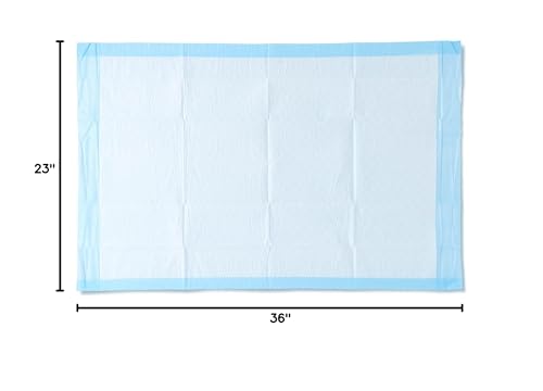Medline Disposable Protection Plus Economy Weight Underpads, Tissue Only, Polypropylene Backing, White/Blue, 23 x 36 Inches, Case of 150