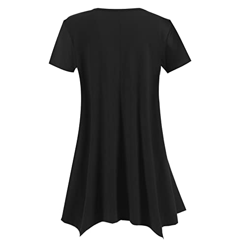 Topdress Women's Loose Fit Swing Shirt Casual Tunic Top - color: Black, size: Medium