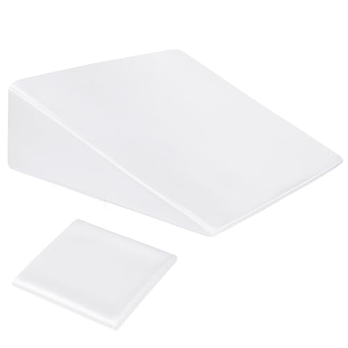 RUDONG M Satin Wedge Pillow Cover, Wedge Pillowcase, White, 25"x25"x8" - color: White