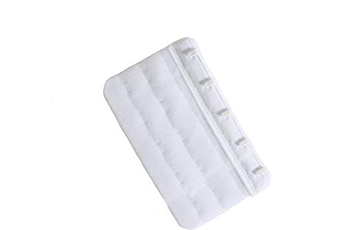 Women's Bra Extender 5 Hook Plus Size Bra Strap Extenders 3pcs-Pack - color: White