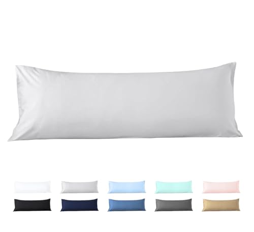 Body Pillow Cover 20x48 Silver Grey 600 TC 100% Egyptian Cotton - color: Silver Grey, size: 20" x 48" (Pack of 1)