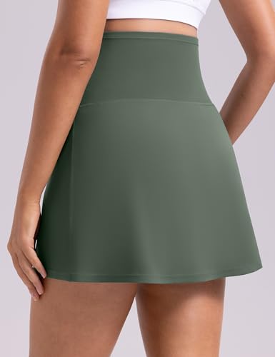 POSHDIVAH Creamluxe Maternity A-Line Tennis Golf Skirt - color: Green, size: Large