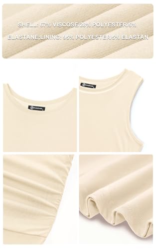 PRETTYGARDEN Womens Sleeveless Summer Dresses 2026 Flowy Aline Maxi Dress - color: Beige, size: Medium