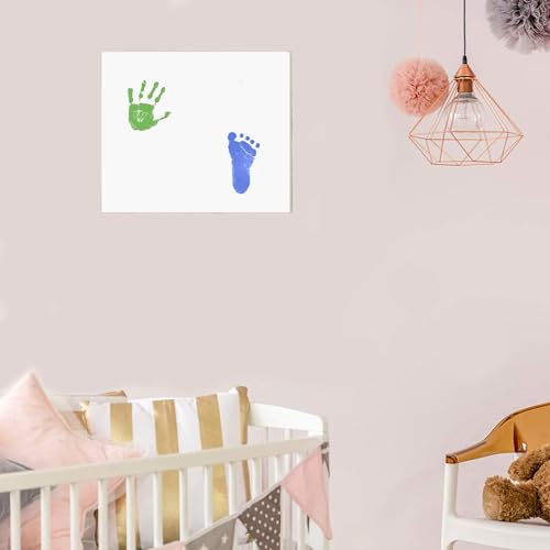 Large Inkless Hand and Footprint Kit, Baby Keepsake, 2-Pack - color: Green and Blue