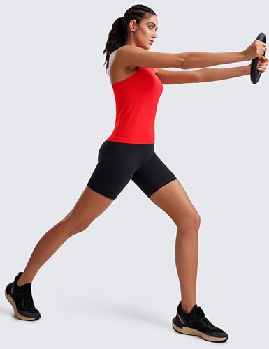 CRZ YOGA Seamless Racerback Tank Waist Length - color: Deep Red, size: Large