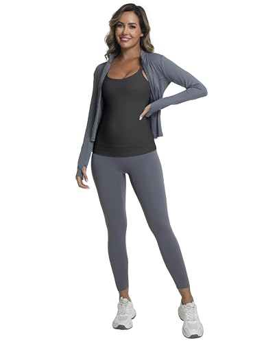 Nursing Tank Top Breastfeeding U Neck Maternity Tops - color: Grey, size: Medium