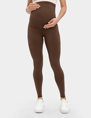 Buttergene Maternity Leggings Buttery-Soft 28'' Maternity Yoga Pants - color: 1-2pack Black/Coffee, size: X-Large