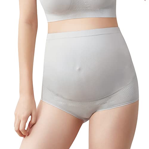 Mama Plus Women’s Maternity Underwear Over Bump High Waist Seamless Briefs Soft Stretch Pregnancy Panties Multi-Pack - color: Multi, size: Small