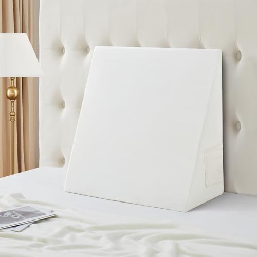 Cotton Wedge Pillow Cover, 24" x 24" x 12", White - color: White, size: 25x25x12.5 Inch