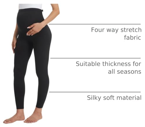Buttergene Maternity Leggings Buttery-Soft 28'' Maternity Yoga Pants - color: 3pack Black/Darkgrey/Navy, size: X-Large