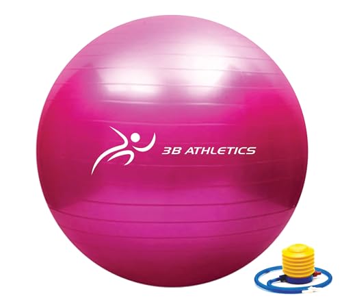 Anti-Burst Yoga Ball for Pregnancy, Slip Resistant Exercise Ball, 2 Sizes – Fitness Equipment for Home Gym, Exercise Equipment for Women, Pregnancy Must Haves, Maternity Support, Home Gym Accessories - color: Pink, size: 65cm