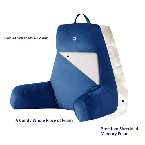 IPYNBAP Back Pillow for Bed Sitting up, Reading Pillow, 24 Inch, Navy Blue - color: Navy Blue, size: Large(24inch)