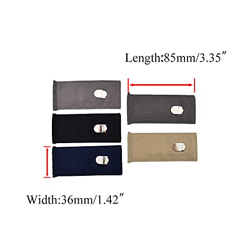 Hahiyo Elastic Waist Extenders 85x36mm Cotton Adjustable Button Buckle Not Press and Irritate Skin Laid Flat Flexible Easy to Hide for Waistband Pregnant Clothes Jeans Pants Driving Assorted 5pieces