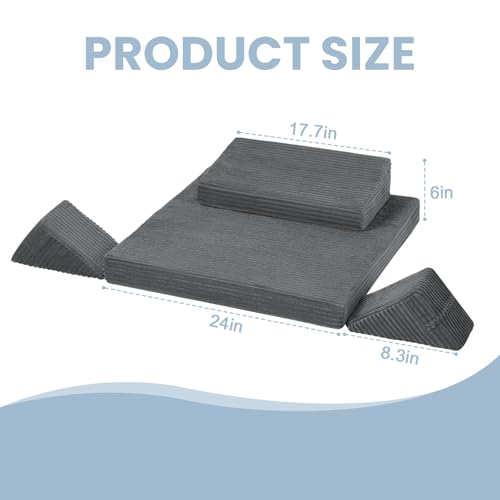 Meditation Cushion, Meditation Pillow with Knee Support, Dark Grey - color: Dark Grey, size: 24X24X2 Inch