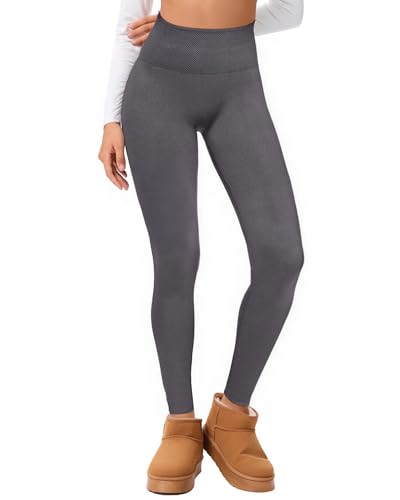 Hi Clasmix Seamless Fleece Lined Leggings Women - color: Grey, size: Large-X-Large