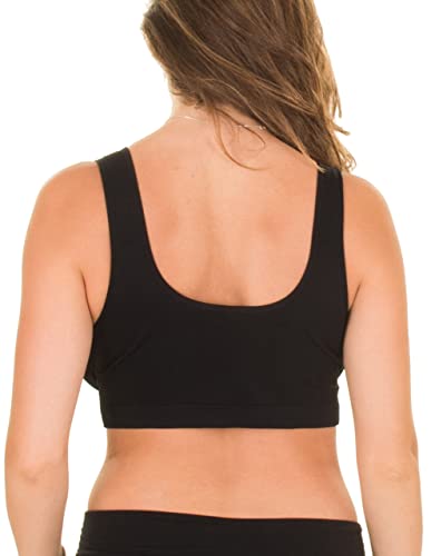 Caramel Cantina 4 Pack Nursing Maternity Women’s Sleep Comfort Bralette Bra - color: Black, size: Medium