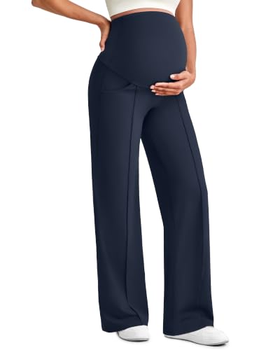 G4Free EverGoing Maternity Dress Pants Pregnancy Slacks - color: Dark Navy, size: X-Large
