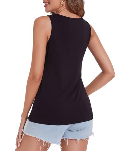 Sosolism Women’s Maternity Nursing Tank Tops 3-Pack S-XXL - color: Black/Black/Black, size: Small