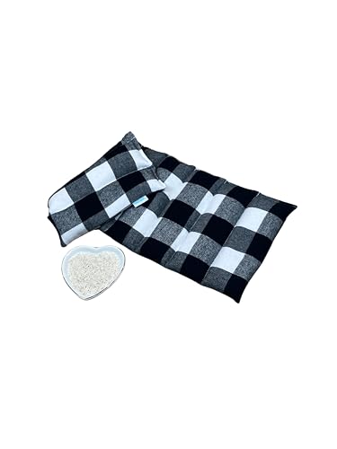 Microwavable Heating Pad (Black Plaid/Large) - color: Black Plaid