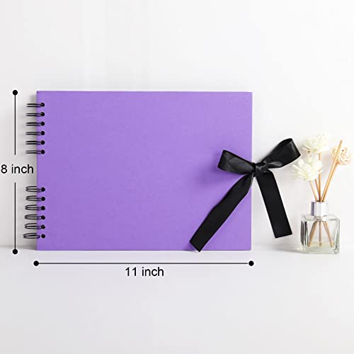 Vienrose Scrapbook Album 80 Pages 11x8 Inch Black - color: Purple