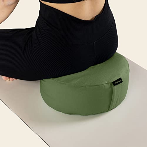 Retrospec Sedona Meditation Cushion, Buckwheat Pillow, Meditation Pillow - color: Basil, size: Round