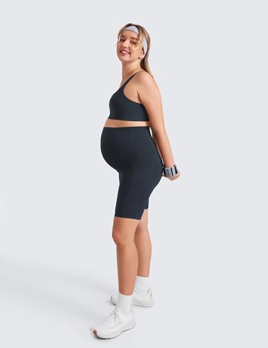 CRZ YOGA Maternity Biker Shorts Pockets 8" - color: True Navy, size: Medium