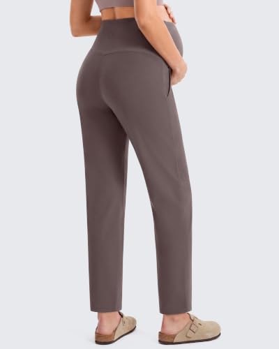 G4Free EverGoing Maternity Work Pants Pregnancy Tapered Ankle Trousers - color: Taupe, size: X-Large