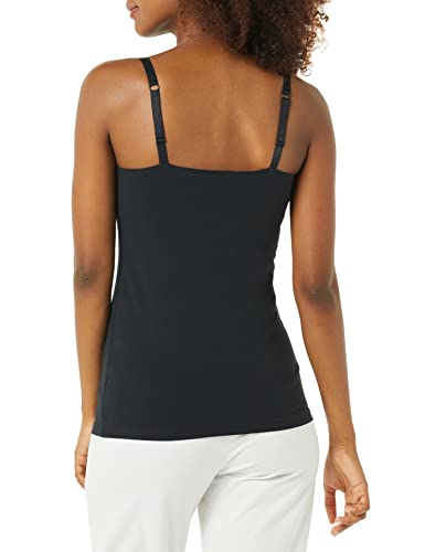 Amazon Essentials Women's Maternity Nursing Camisole with Adjustable Straps and Built-in Shelf Bra, Pack of 2 - color: 2-pack Black, size: X-Small