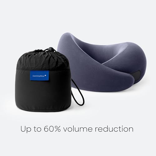 Ostrichpillow GO Travel Pillow, 360° Memory Foam Support, Soft & Washable - color: Night Walk