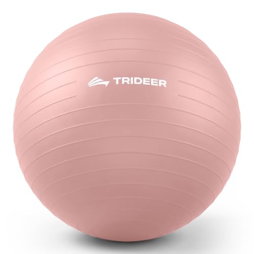 Trideer Yoga Ball for Exercise, Pregnancy, Active Sitting, 55/65/75cm - color: Blush Dawn Pink, size: L(23-26ines/58-65cm)
