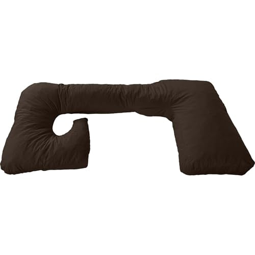 MyPillow Single L Shape Maternity Pillow – 56" x 28" Pregnancy & Body Support Pillow with Removable Zippered Cover, Espresso - color: Espresso, size: L -Shape