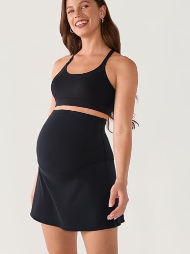 MOMANDA Maternity Tennis Skirt for Women - color: Black, size: Large