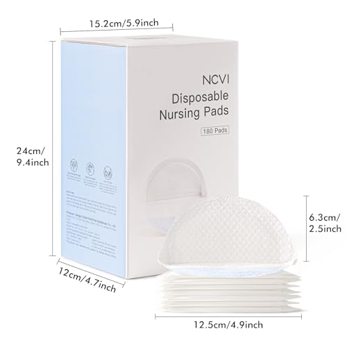 NCVI Super Absorbent Nursing Pads, 180 Count, Stay Dry & Leakproof for Moms - size: 180 Count