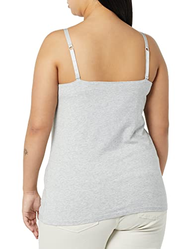 Amazon Essentials Women's Maternity Nursing Camisole with Adjustable Straps and Built-in Shelf Bra, Pack of 2 - color: 2-pack Light Heather Grey/White, size: Small