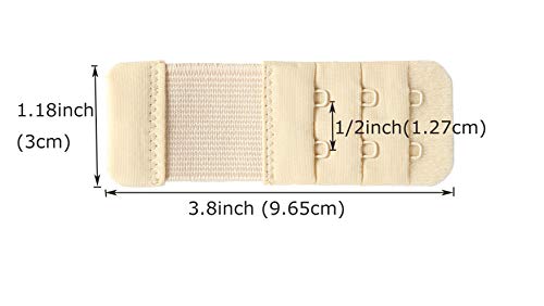 Women's Bra Extender 3 Hook / 2 Hook Bra Extension Strap Soft and Comfortable - color: Black,2 Hook 1/2" Hook Spacing