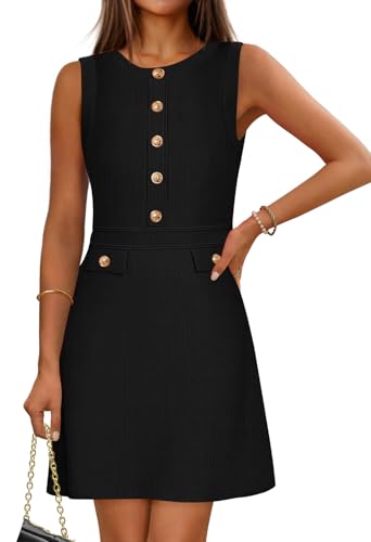 MEROKEETY Womens Summer Business Casual Mini Sweater Dress - color: Black, size: Large