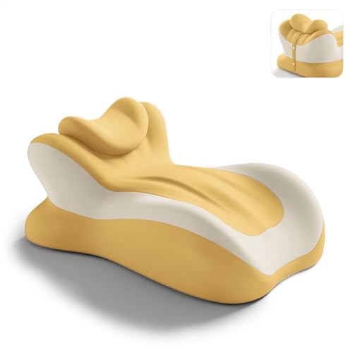 Adjustable Intimacy & Pregnancy Support Pillow - Ergonomic Foam Wedge Cushion for Back Pain, Sitting, Lying, Multi-Position with Removable Washable Cover (Yellow) - color: Yellow