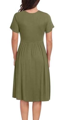Maternity Dress Summer Wrap Baby Shower Pregnancy Nursing - color: Olive Green, size: 3X-Large