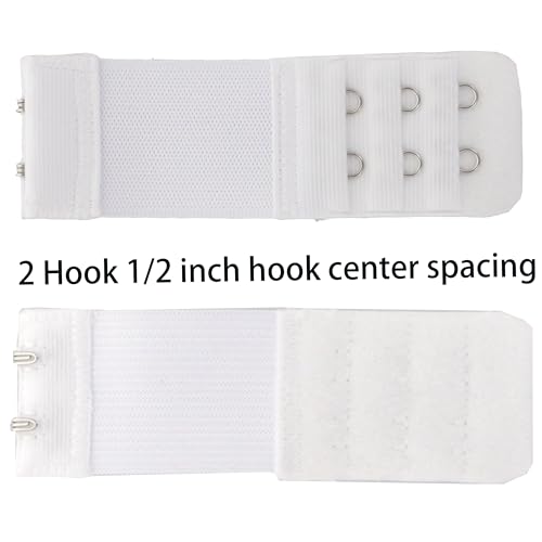 SAMGU Women's Bra Extenders 2 Hook / 3 Hook Comfortable Stretchy Bra Extension Strap - color: 3 Pieces 2 Hook Bra Extenders 1/2 Inch Spacing