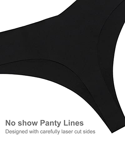 SHARICCA Women No Show Seamless Underwear Thong Invisible Soft Panties Multi Pack - color: (7 Pack) All-match Color, size: X-Large