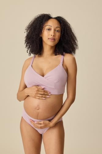 Kindred Bravely SoftStretch Cotton Nursing Bra for Breastfeeding, Maternity - color: Lilac Mist, size: Large