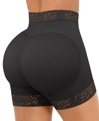 FeelinGirl Butt Lifter Panties Shapewear Tummy Control Body Shaper Shorts - color: Black, size: Medium