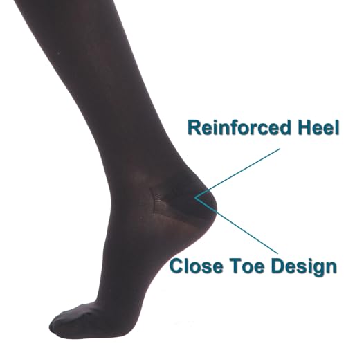 Medical Thigh High Compression Stockings for Women & Men Closed Toe - color: Closed Toe Black, size: Medium